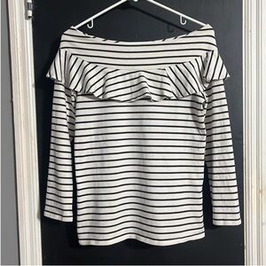 Leifnotes (Anthropologie) Striped Off the Shoulder Top Size: M